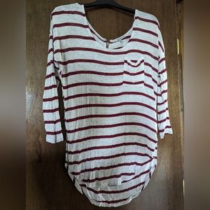Charlotte Russe Red Striped jersey sleeve short